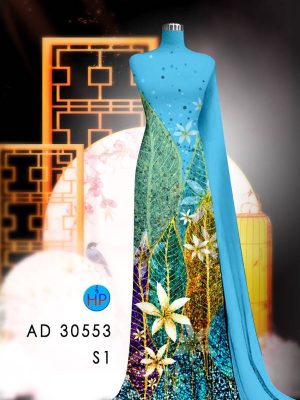 Vải Áo Dài Hoa In 3D AD 30553 20